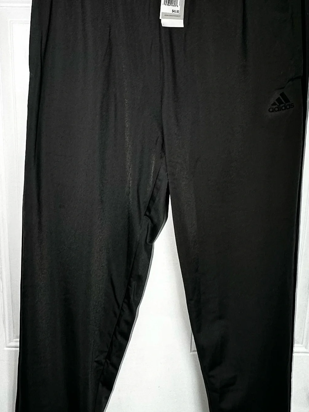adidas Black Track Pants with Signature Logo Tag